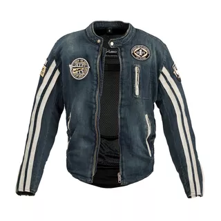 W-TEC Herren Motorradjacke Wildone - blau