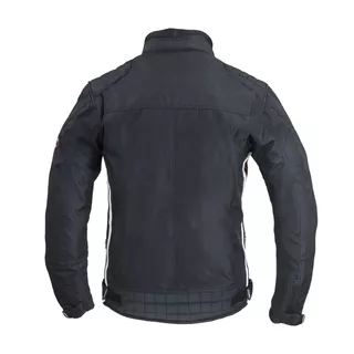 W-TEC Jawo Herren Textiljacke - schwarz mit rot-weißem Streifen