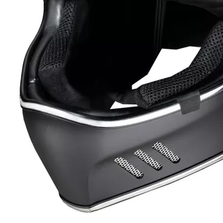 W-TEC Black Heart Retron Motorradhelm mit Chesster Goggles - Einfaches Schwarz