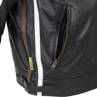 W-TEC Sheawen Herren-Leder-Motorradjacke - schwarz