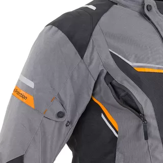 W-TEC Brandon Herren Motorradjacke - schwarz-grau-orange