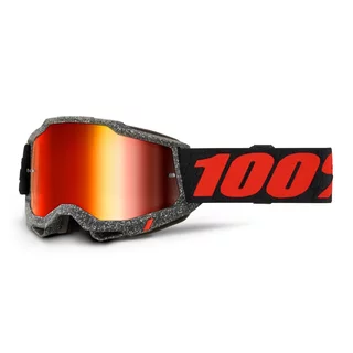 Motocross-Brille 100% Accuri 2 Mirror - Mifflin tmavě modrá, zrcadlové plexi - Huaraki černá, zrcadlové plexi