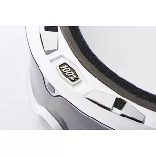 Motocrossbrille 100% Barstow Lucien, silbernes Plexiglas