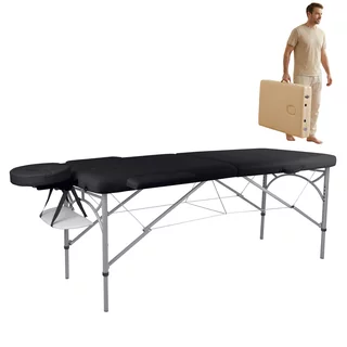 inSPORTline Tamati Massagetisch 2-teilig aus Aluminium - schwarz