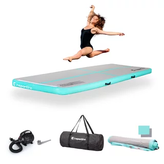 Airtrack inSPORTline Airstunt 300x100x10 cm weiß mit elektrischer Pumpe