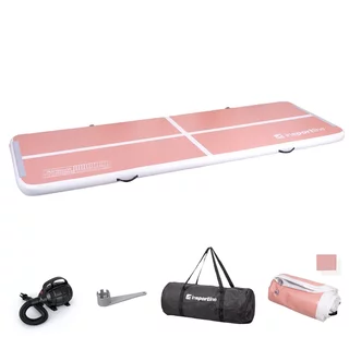 Airtrack inSPORTline Airstunt 400x100x10 cm korallenrosa mit elektrischer Pumpe