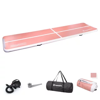 Airtrack inSPORTline Airstunt 500x100x10 cm korallenrosa mit elektrischer Pumpe