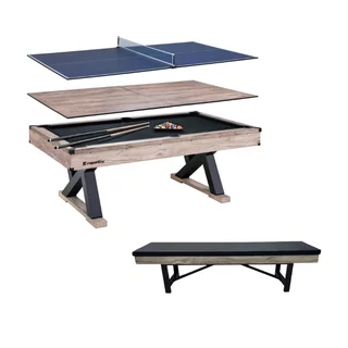3in1 inSPORTline Residento Billardtisch mit Bank - helles Holz
