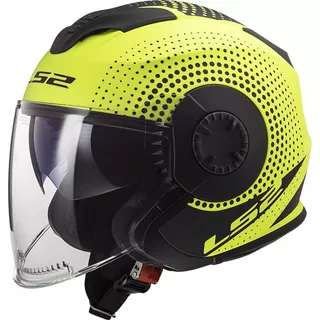 LS2 OF570 Verso Motorradhelm - Spin Matt Hi Vis Yellow - Spin Matt Hi Vis Yellow