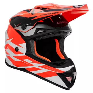 Cassida Cross Cup Two Motocross Helm - orange hivis/weiss/schwarz/grau