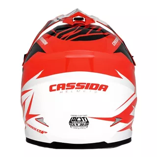 Cassida Cross Cup Two Motocross Helm - orange hivis/weiss/schwarz/grau