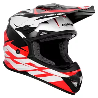 Cassida Cross Cup Two Motocross Helm - orange hivis/weiss/schwarz/grau