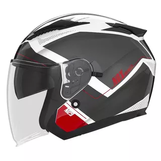 Motorradhelm NOX N129 Triom weiß-rot