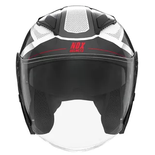 Motorradhelm NOX N129 Triom weiß-rot