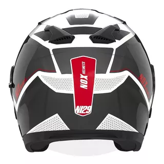 Motorradhelm NOX N129 Triom weiß-rot