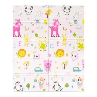 Faltbare Kindermatte inSPORTline Michlino 180x160x1,2 cm - Zvířátka abc/Zvířatka louka