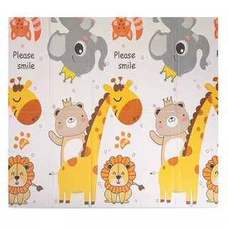 Faltbare Kindermatte inSPORTline Michlino 150x180x1,2 cm - Safari/Silnice