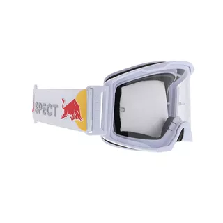 Motocross-Brille RedBull Spect Strive Panovision, weiß matt, klares Plexiglas