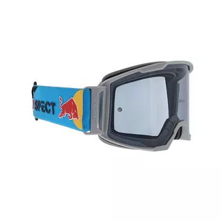 Motocrossbrille RedBull Spect Strive Panovision, hellgrau matt, rauchfarbenes Plexiglas
