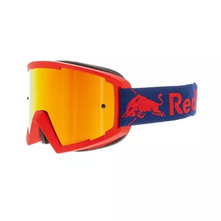 Motocrossbrille RedBull Spect Whip, rot matt, rot verspiegeltes Plexiglas