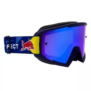 Motocross-Brille RedBull Spect Whip, blau matt, spiegelblaues Plexiglas