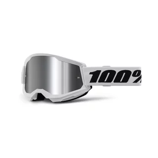Motocrossbrille 100% Strata 2 New Mirror - Neon žluté, růžové plexi - Bílé, stříbrné plexi