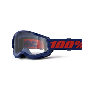 Motocrossbrille 100% Strata 2 Neu - Orange, čiré plexi - Blue-Red modro-červená, čiré plexi