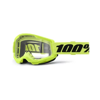 Motocrossbrille 100% Strata 2 Neu - Orange, čiré plexi - Neon Yellow, čiré plexi