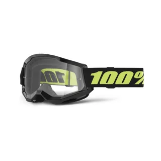 Motocrossbrille 100% Strata 2 Neu - Orange, čiré plexi - Solar černé, čiré plexi
