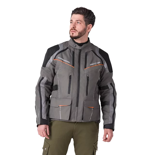 W-TEC Smackton Touring Motorradjacke - grau-orange