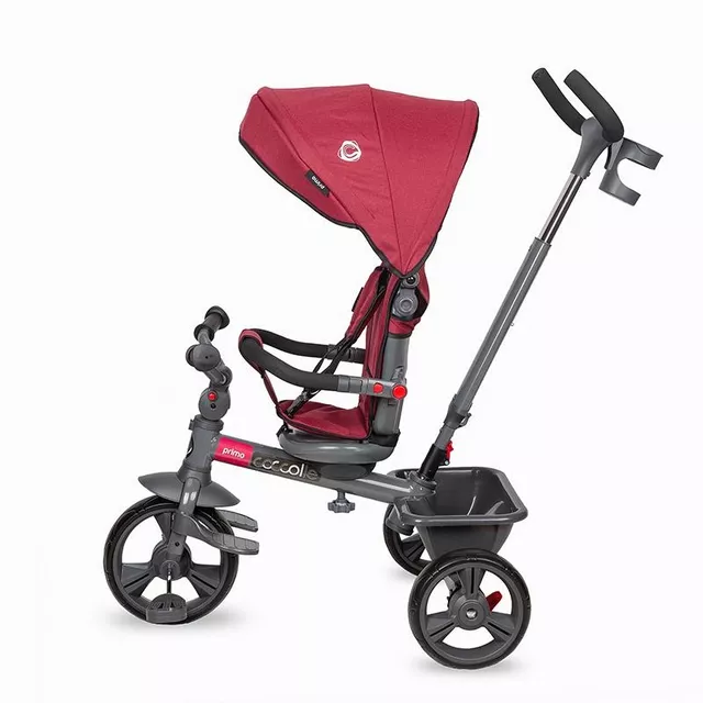 Kinderdreirad mit Führungsstange Coccolle Primo - magenta
