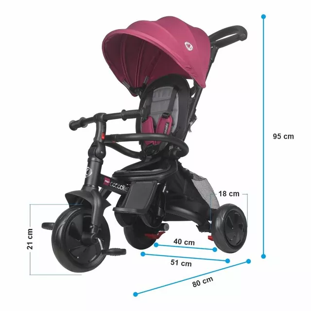 Kinderdreirad mit Führungsstange Coccolle Alegra