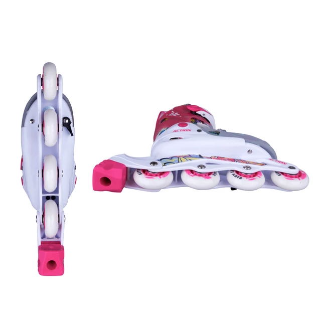Action Doly Kinder Inline-Skates mit leuchtenden Rollen , verstellbar - rosa