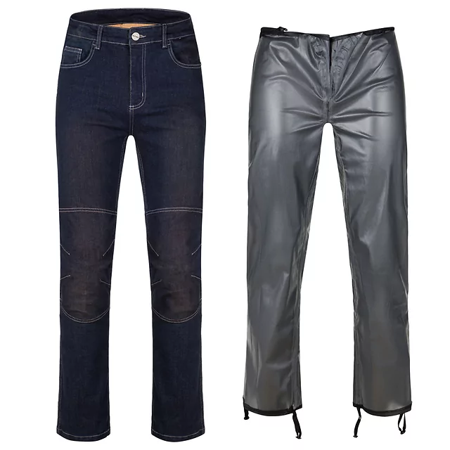 W-TEC Pawted Motorradjeans mit wasserdichter Membran - dunkelblau