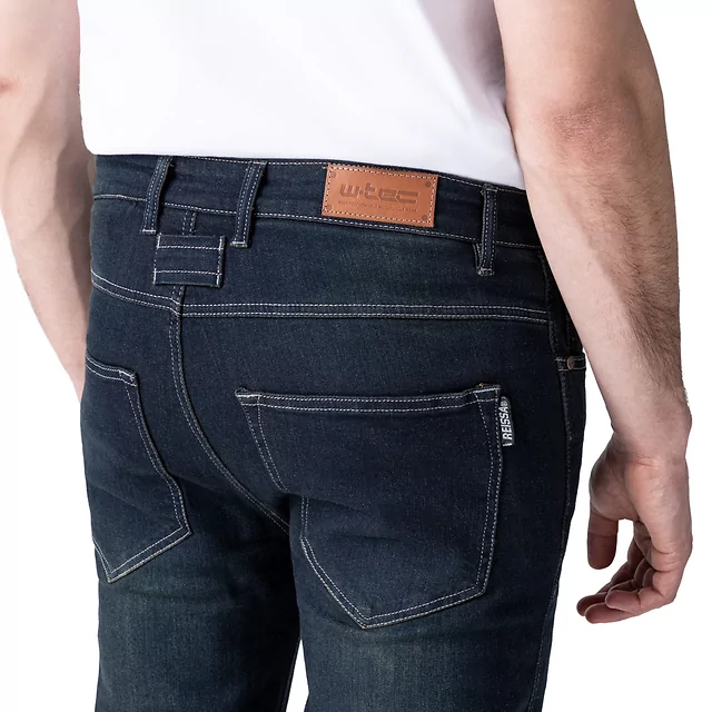 W-TEC Pawted Motorradjeans mit wasserdichter Membran - dunkelblau