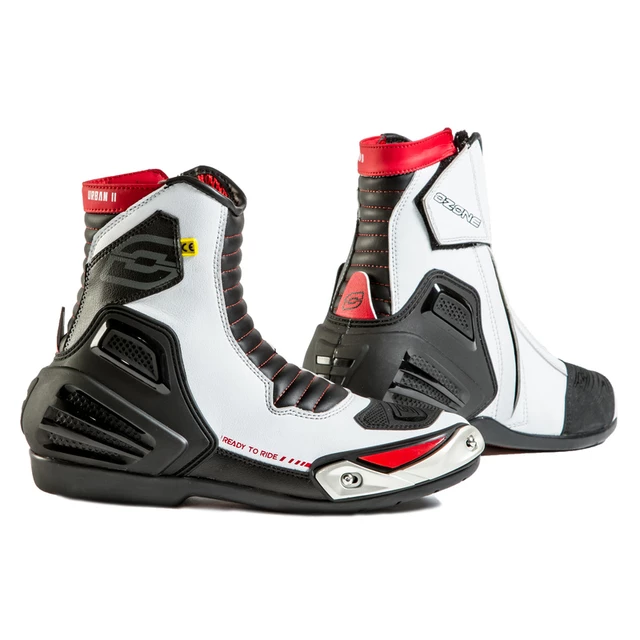Motorradstiefel Ozone Urban II CE - schwarz-rot