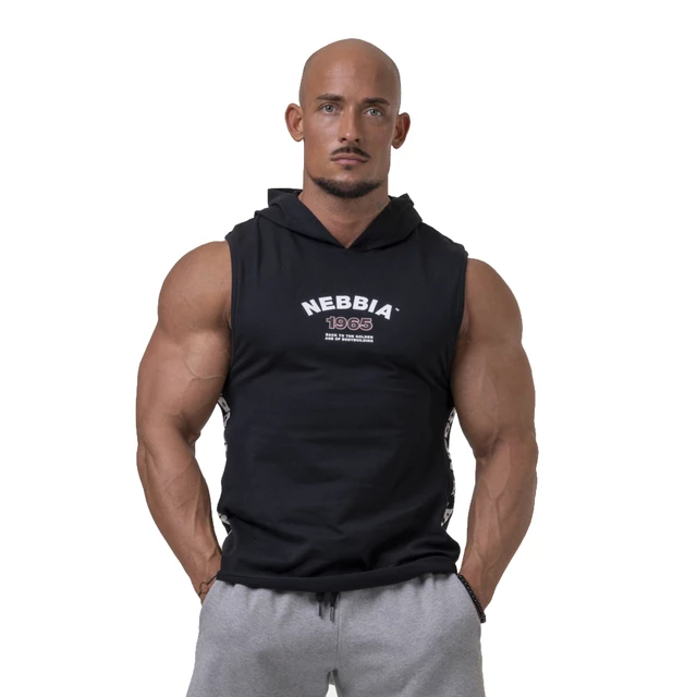 Nebbia Legend-Approved 191 Herren Tanktop mit Kapuze - Grau - schwarz
