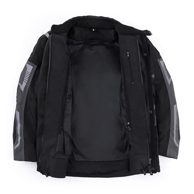 W-TEC Burdys Evo Herren-Motorradjacke - schwarz-grau-grün