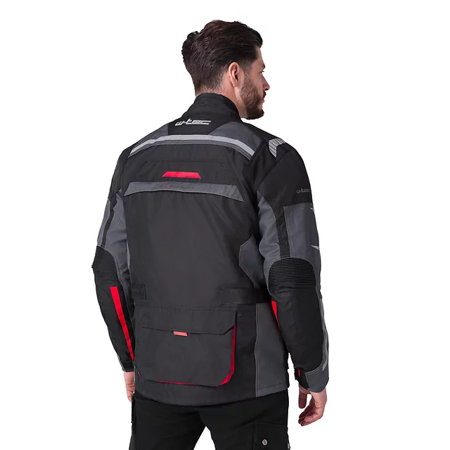 W-TEC Burdys Evo Herren-Motorradjacke - schwarz-grau-grün