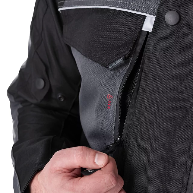 W-TEC Burdys Evo Herren-Motorradjacke - schwarz-grau-grün