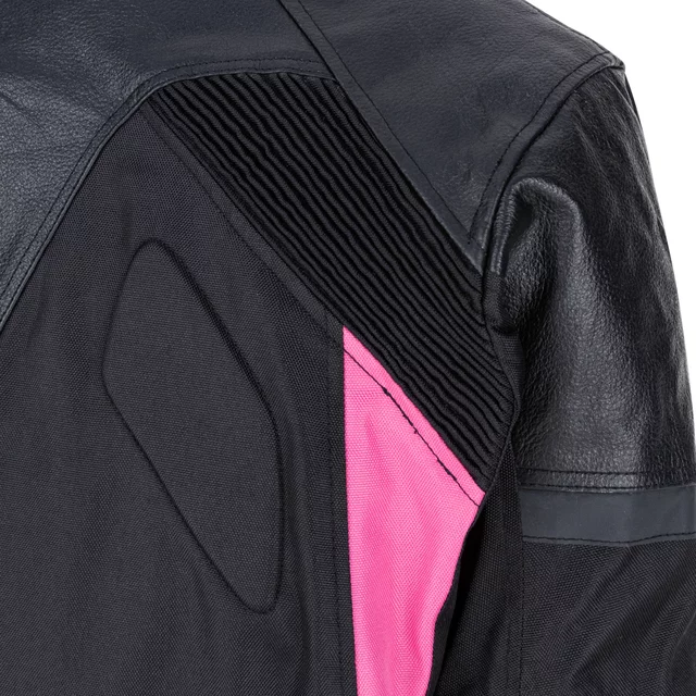 W-TEC Durmana Damen-Motorradjacke - schwarz-rosa