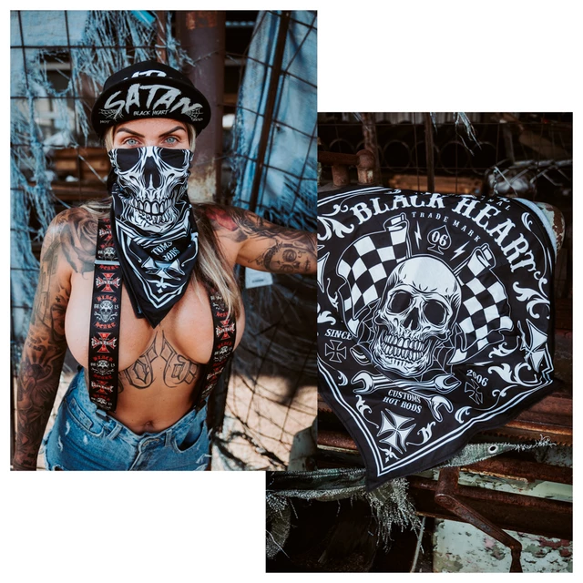 W-TEC Black Heart Bandest Halstuch - Bones