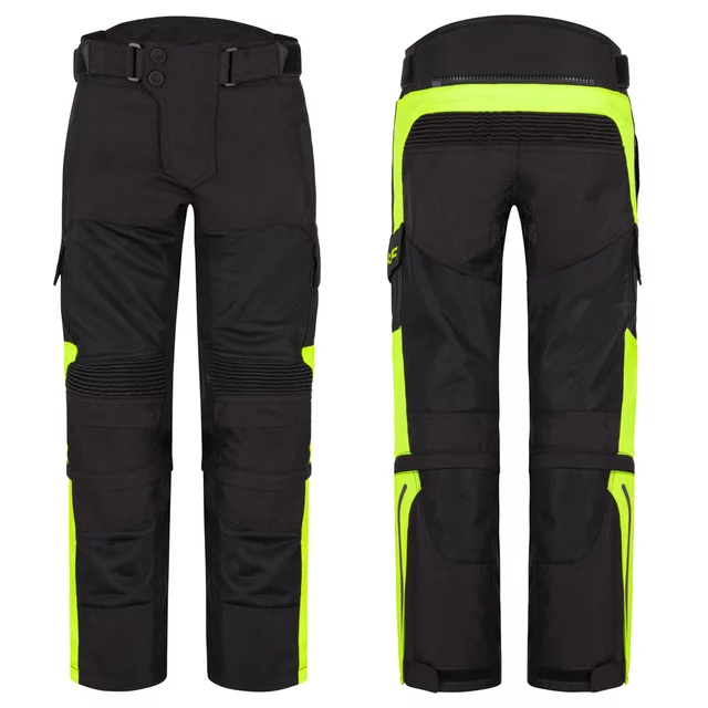 W-TEC Pinapoco Kinder Motorradhosen zum Mitwachsen - schwarz-fluo