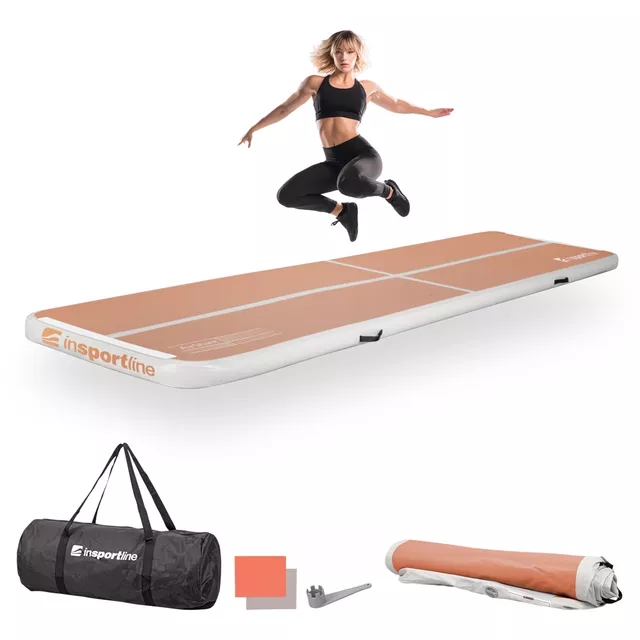 Airtrack inSPORTline Airstunt 400x100x10 cm Mocha Mousse