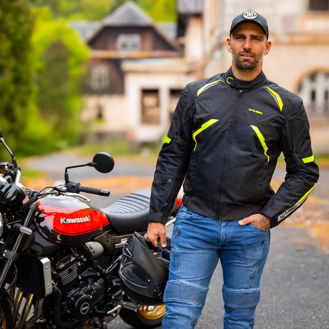 W-TEC Timuco Sommer-Moto-Jacke - schwarz-fluo