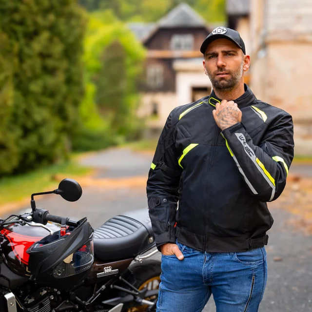 W-TEC Timuco Sommer-Moto-Jacke - schwarz-fluo