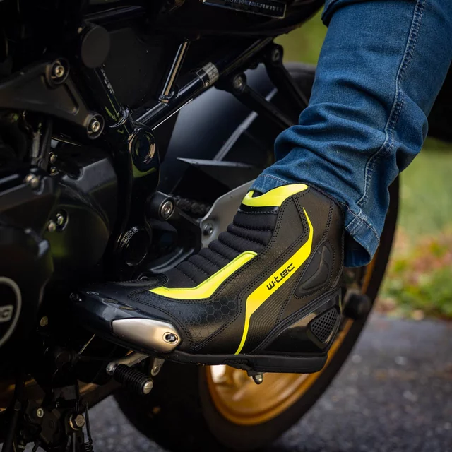 W-TEC GlamCE Motorradstiefel - schwarz-fluo gelb