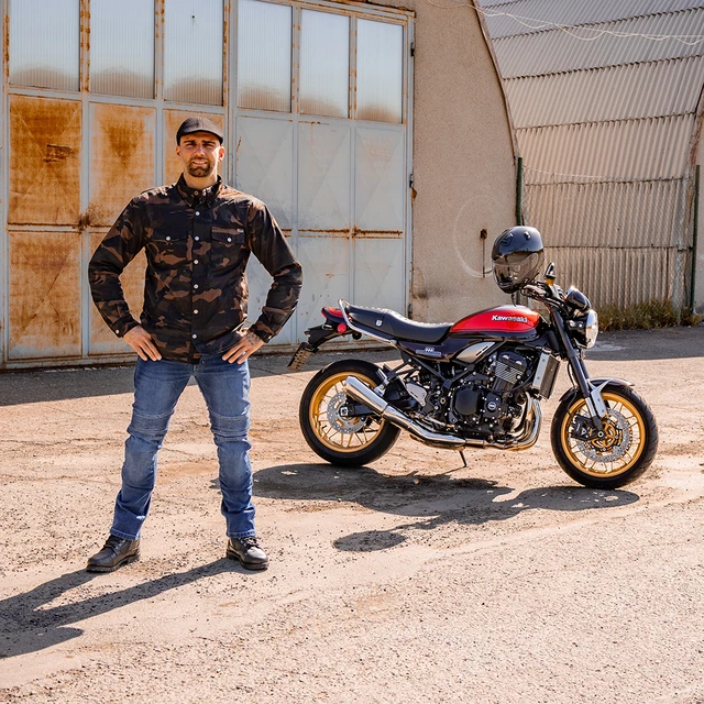 Herren-Moto-Jeans BOS Micas - Acid Blue