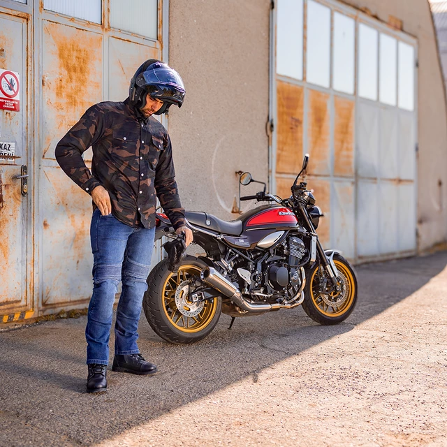 Herren-Moto-Jeans BOS Micas - Acid Blue