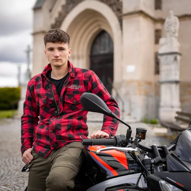 W-TEC Flanellhemd mit Aramid Black Heart Reginald